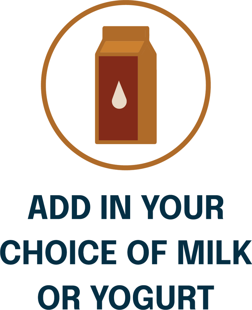 Add in your choice of milk or yogurt