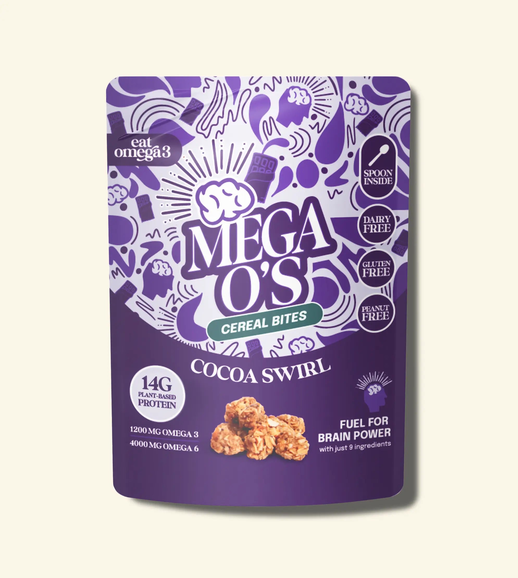 Mega O's Cocoa Swirl Cereal Bites (6-pack) – Omega 3 Nutrition