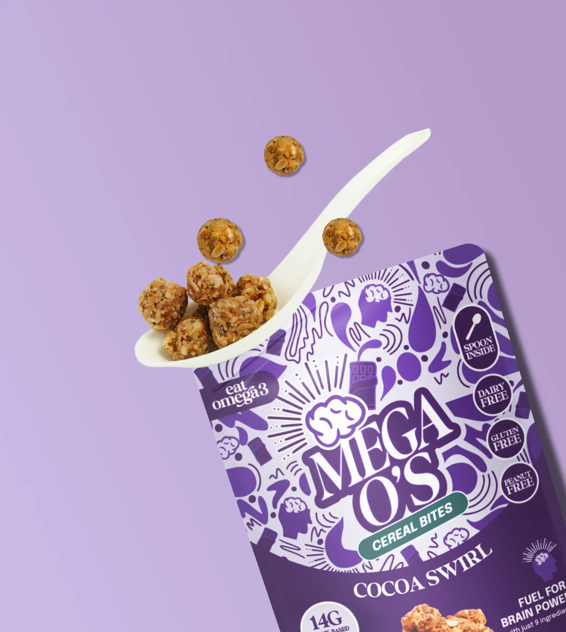 Mega O's Cocoa Swirl Cereal Bites (6-pack)